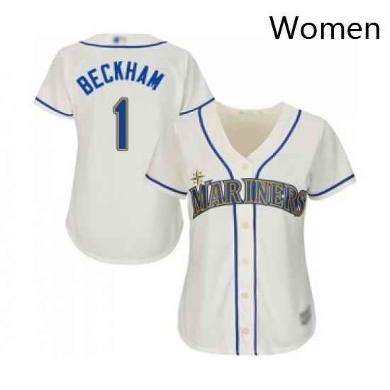 Womens Seattle Mariners 1 Tim Beckham Replica Cream Alternate Cool Base Baseball Jersey